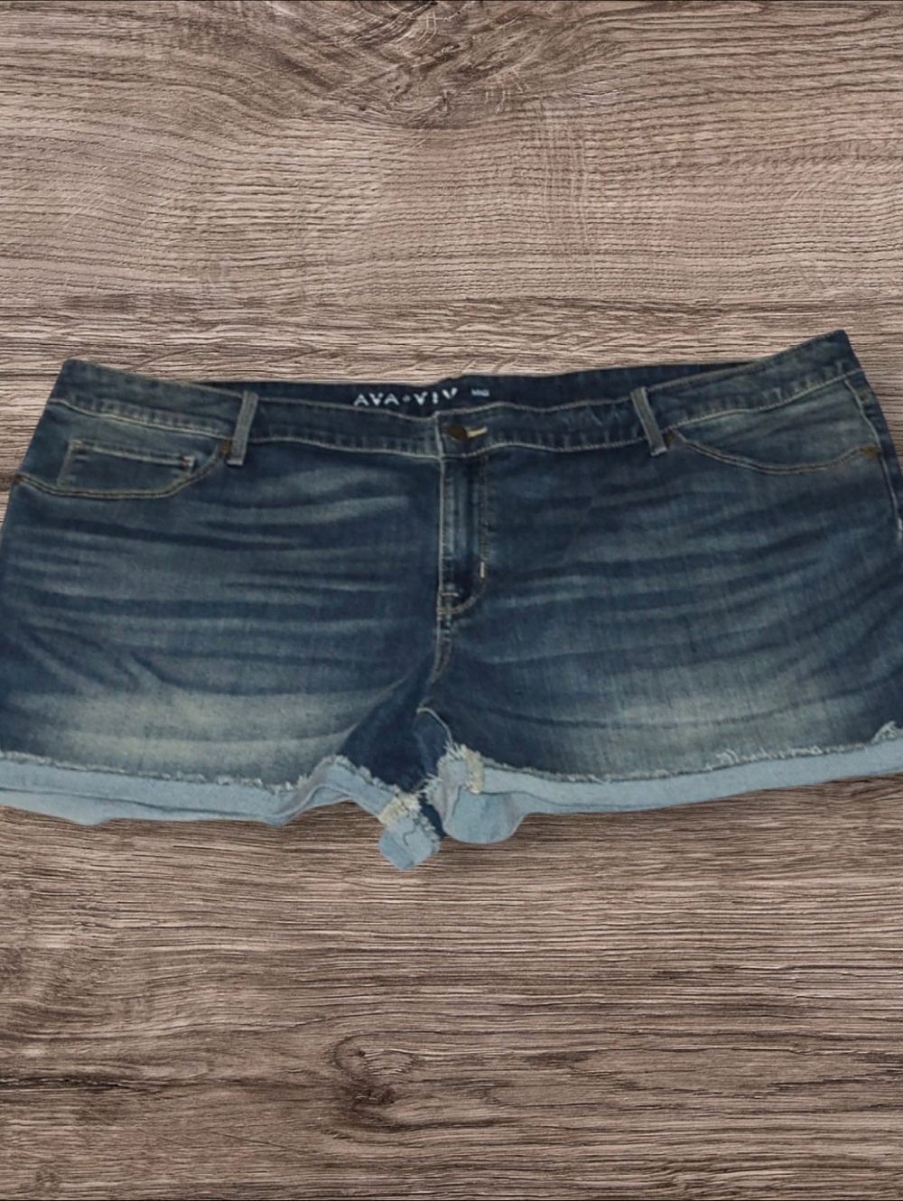 Ava & Viv Dark Blue Jean Shorts Size 26W